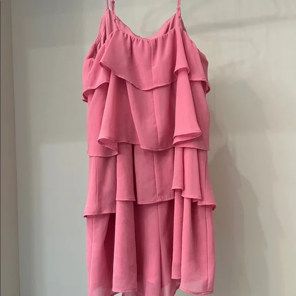Pink Layered Ruffle romper. HYFVE small. Like new - Picture 2 of 3